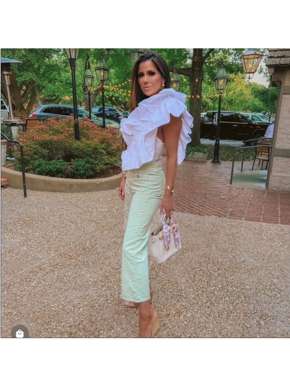 Zara Ruffled One-Shoulder Top, Medium - Picture 5 of 10